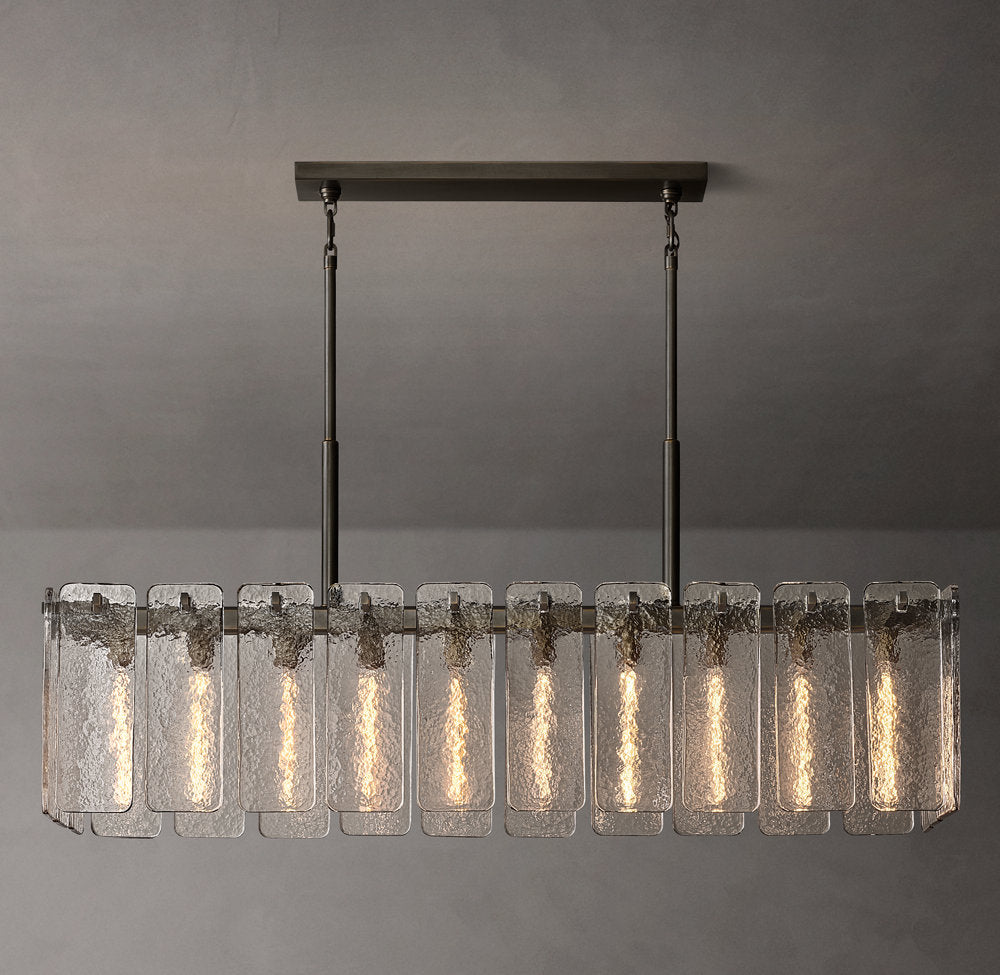 Calamette Glass Rectangular Chandelier 60"