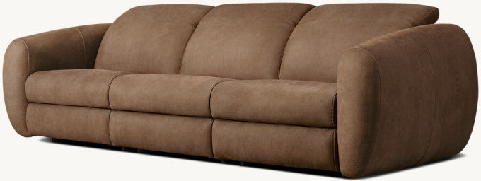 Monceau Recliner Modular Leather 3-Piece Sofa