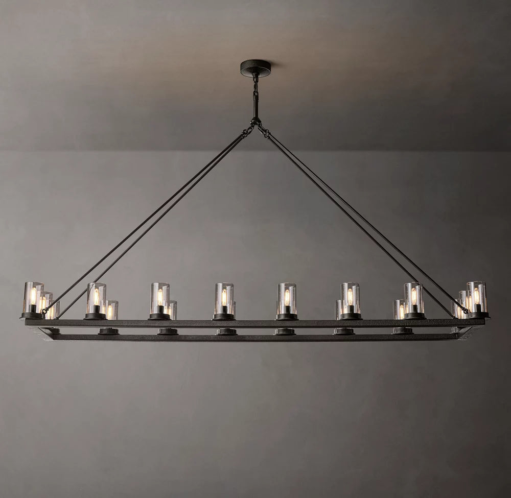 Ondra Linear Clear Glass Chandelier 72"