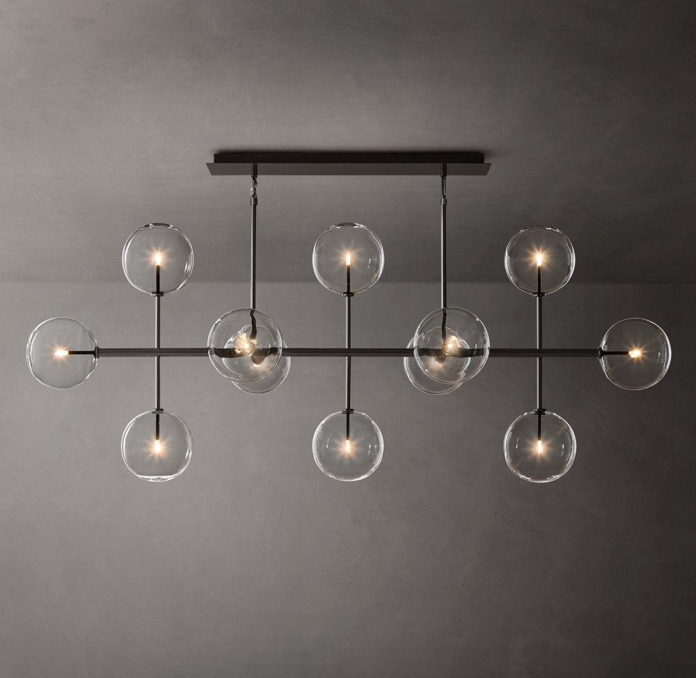 Glass Globe Mobile Linear Chandelier