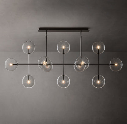 Glass Globe Mobile Linear Chandelier