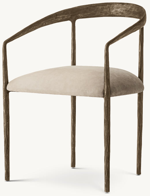 Thaddeus Curved Leather Dining Armchair