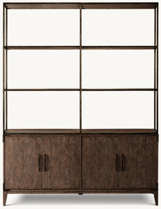 Cayden Campaign 4-Door Open Sideboard & Hutch