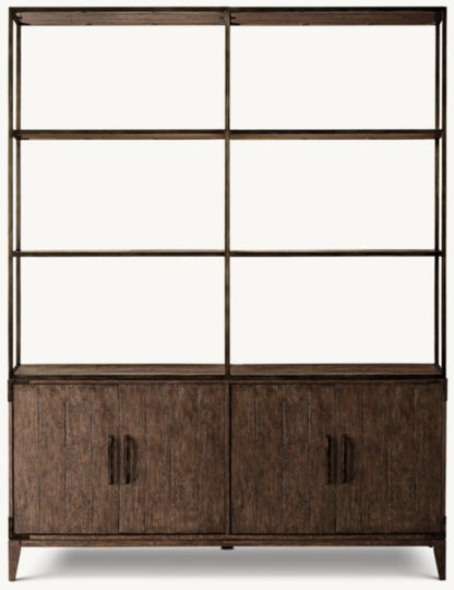 Cayden Campaign 4-Door Open Sideboard & Hutch