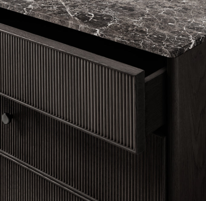 Genevieve Emperador Reeded 10-Drawer Dresser