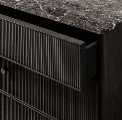 Genevieve Emperador Reeded 10-Drawer Dresser