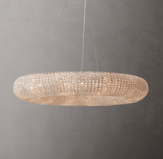 Crystal Halo Clear Round LED Chandelier 41"