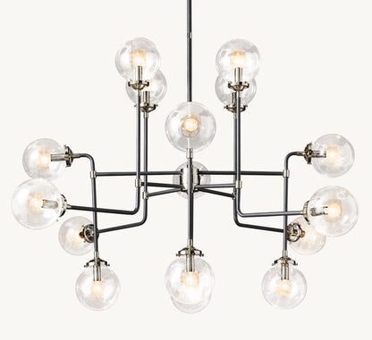 Bistro Globe Clear Glass Chandelier 56"