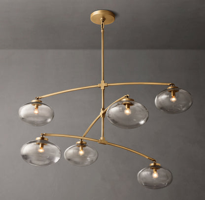 Cabrette Clear Glass Mobile Round Chandelier