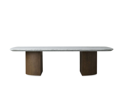 Saint Germain 72" Stone Coffee Table with Dauphine Base and Carrara Top