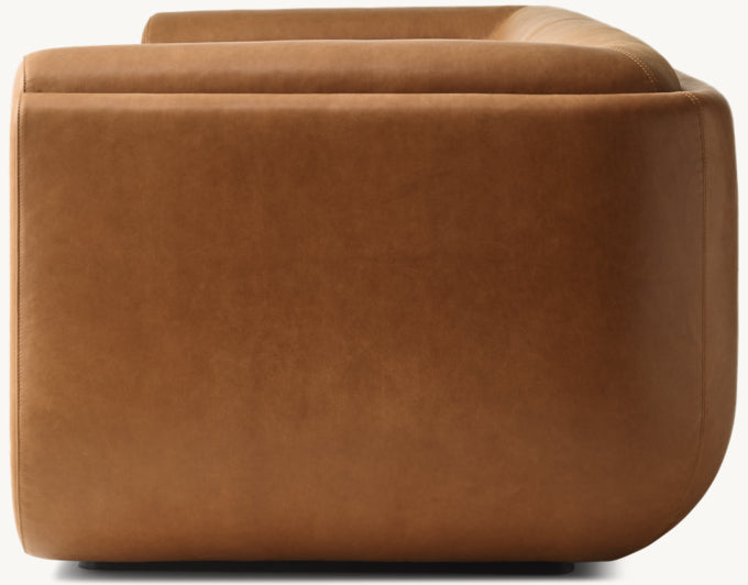 Matteo Leather Bench-Cushion Sofa