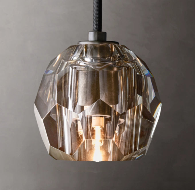 Boule De Cristal Smoke Glass Cord Pendant