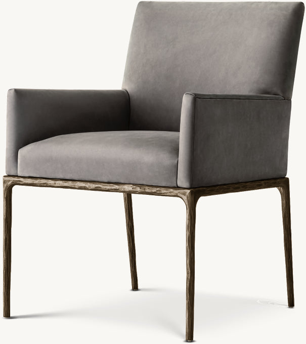 Thaddeus Track Leather Dining Armchair