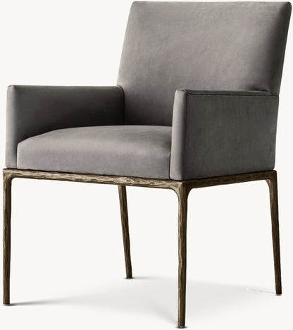 Thaddeus Track Leather Dining Armchair