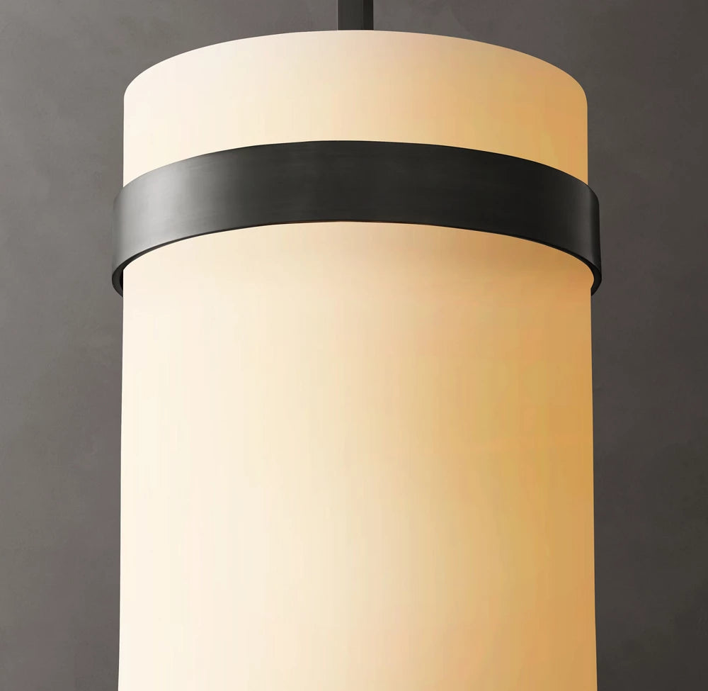 Ravelle Milk Glass Pendant 12"