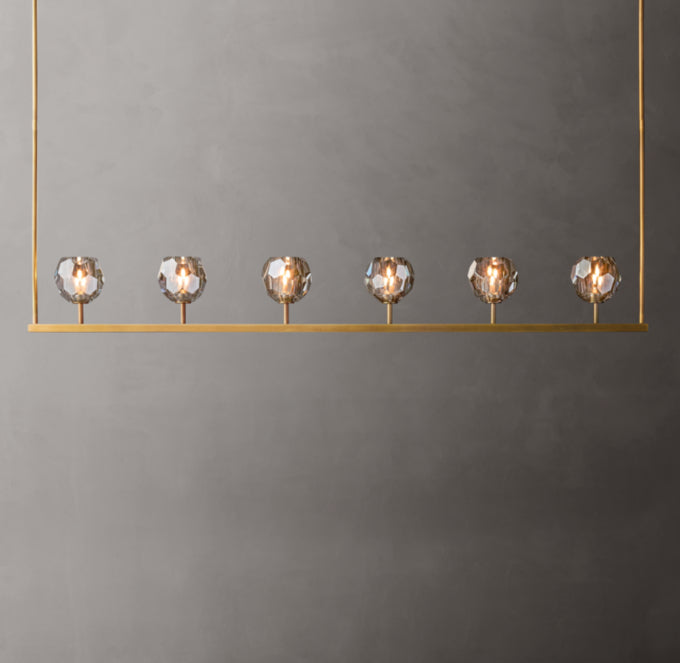 Boule De Cristal Smoke Glass Linear Chandelier 60"