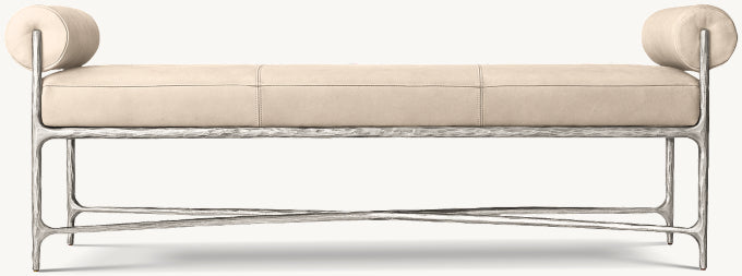 Thaddeus Leather Double Bolster End-of-Bed Bench
