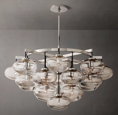 Cabrette Clear Glass Round Chandelier 48"
