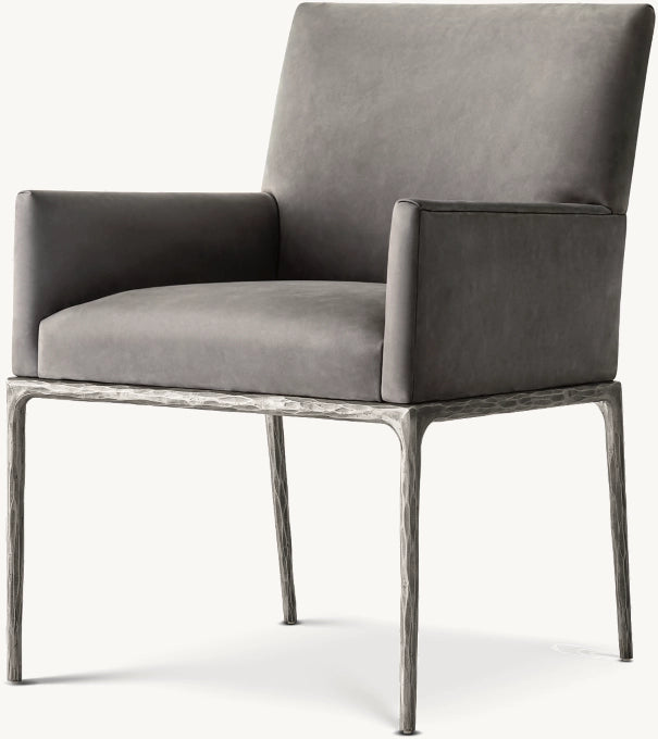 Thaddeus Track Leather Dining Armchair