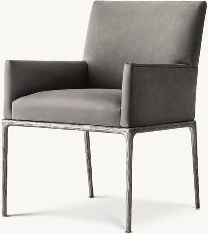Thaddeus Track Leather Dining Armchair
