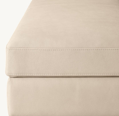 Italia Leather End-of-Bed Storage Bench - Metal Base