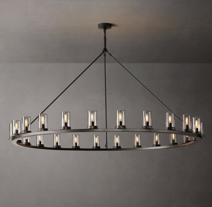 Ondra Round Clear Glass Chandelier 72"