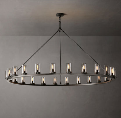 Ondra Round Clear Glass Chandelier 72"