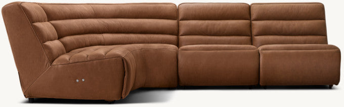 Chelsea Recliner Modular Leather 4-piece L-Sectional