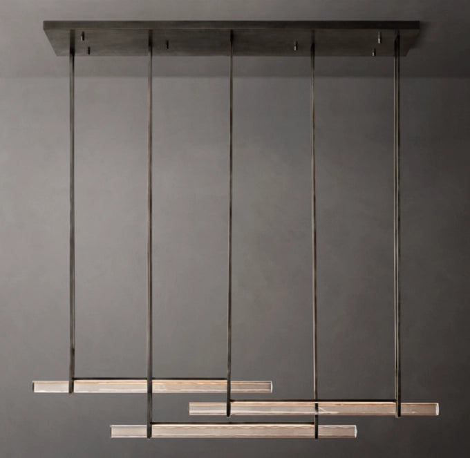 Audubon Crystal Triple Bar Linear Chandelier