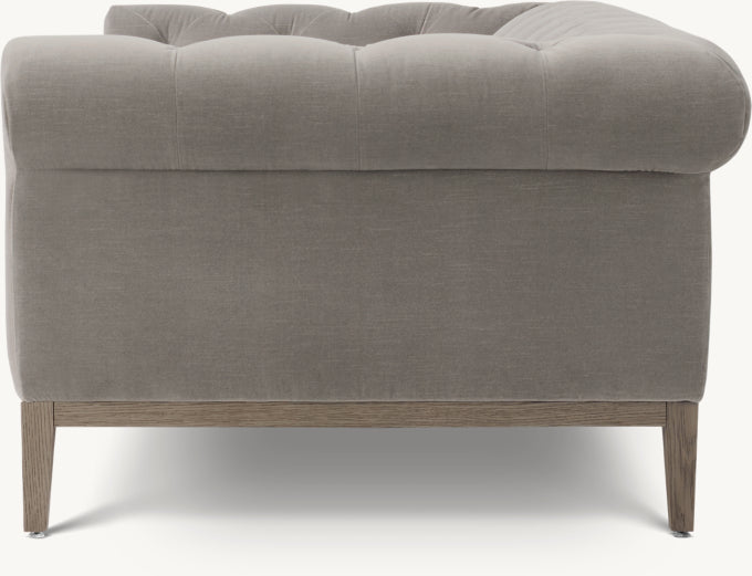 Italia Chesterfield 3-Cushion Sofa - Oak Base
