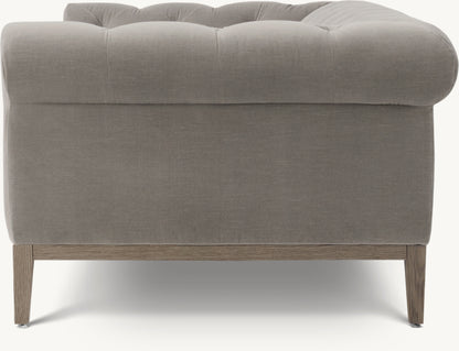 Italia Chesterfield 3-Cushion Sofa - Oak Base