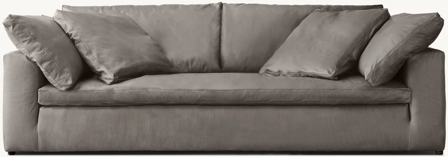 Cloud Leather Bench-Cushion Sofa