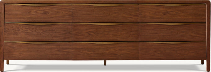 Gael Walnut 9-Drawer Dresser