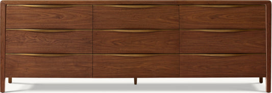 Gael Walnut 9-Drawer Dresser