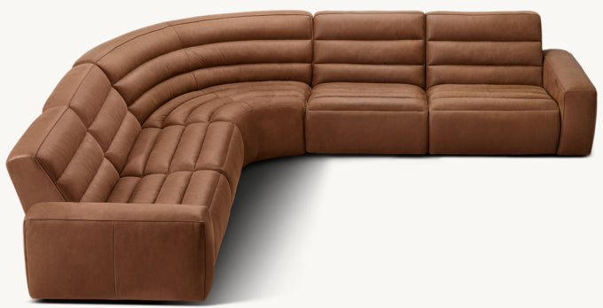 Chelsea Recliner Modular Leather 5-piece Corner Sectional