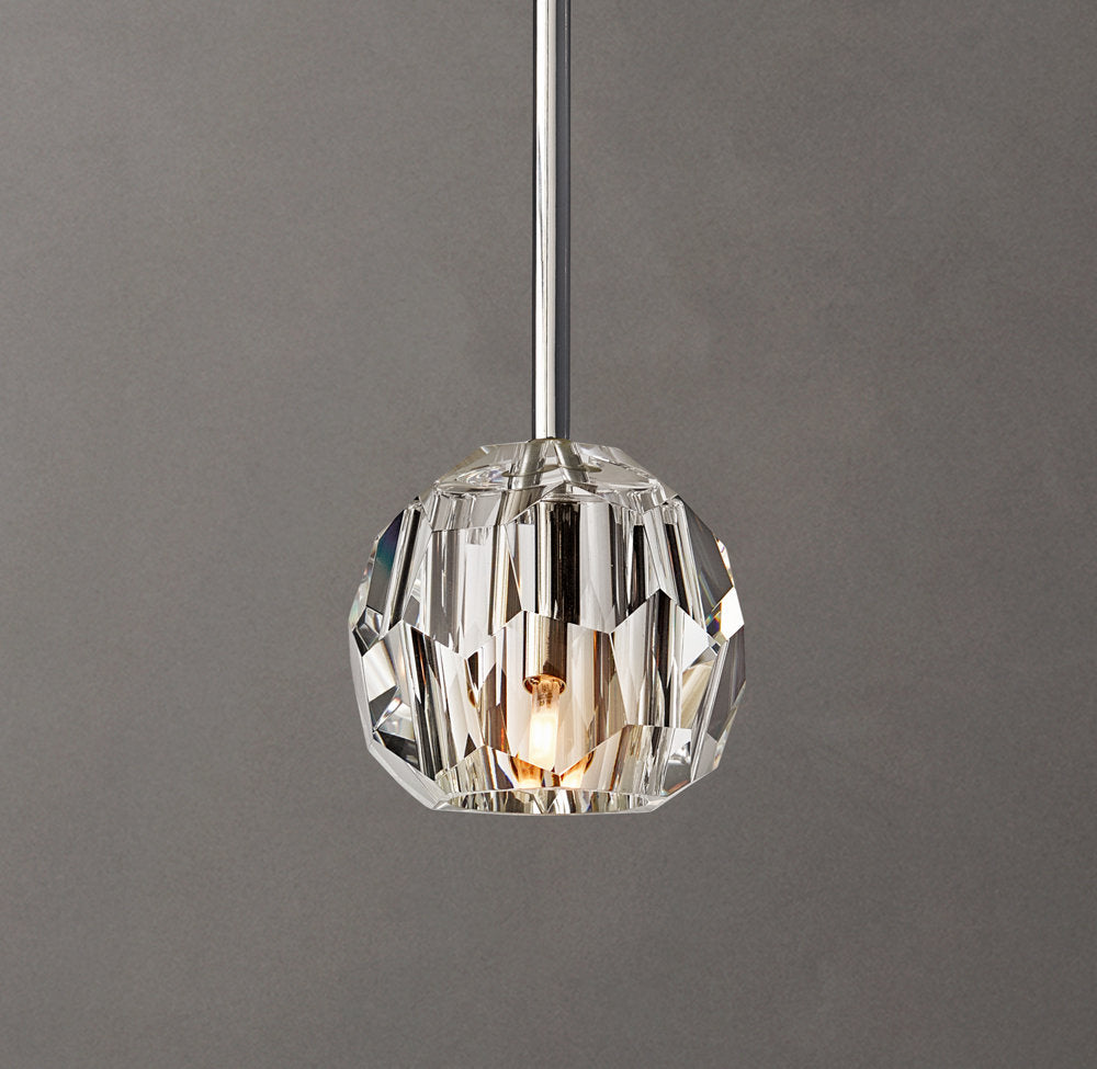 Boule De Cristal Clear Glass Rod Pendant