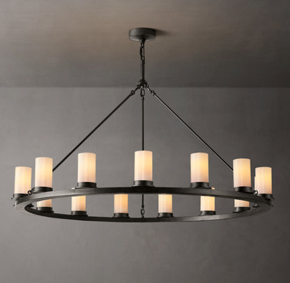 Ondra Round Milk Glass Chandelier 48"