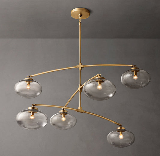 Cabrette Clear Glass Mobile Round Chandelier