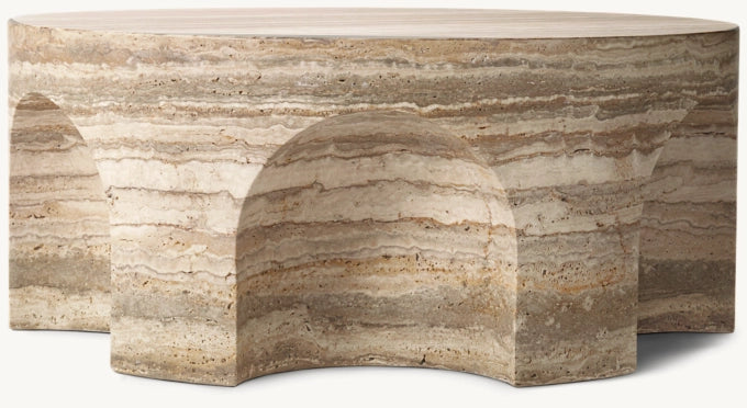 Volta Carved Round Coffee Table