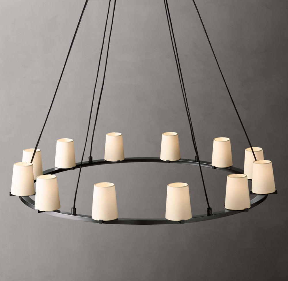 Pauillac Fabric Shade Round Chandelier 48"