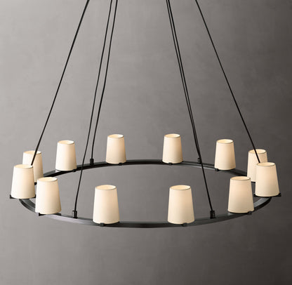 Pauillac Fabric Shade Round Chandelier 48"