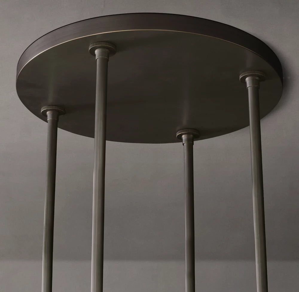 Ravelle Round Milk Glass Chandelier 48"