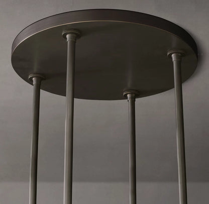 Ravelle Round Milk Glass Chandelier 48"