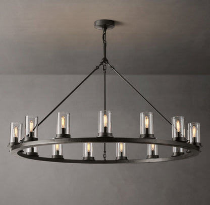 Ondra Round Clear Glass Chandelier 48"