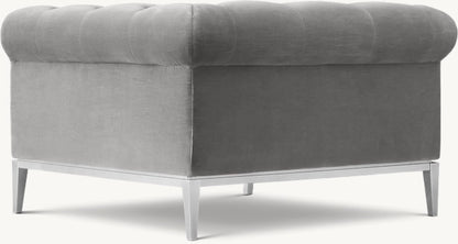 Italia Chesterfield Chair with Tufted Cushion - Metal Base
