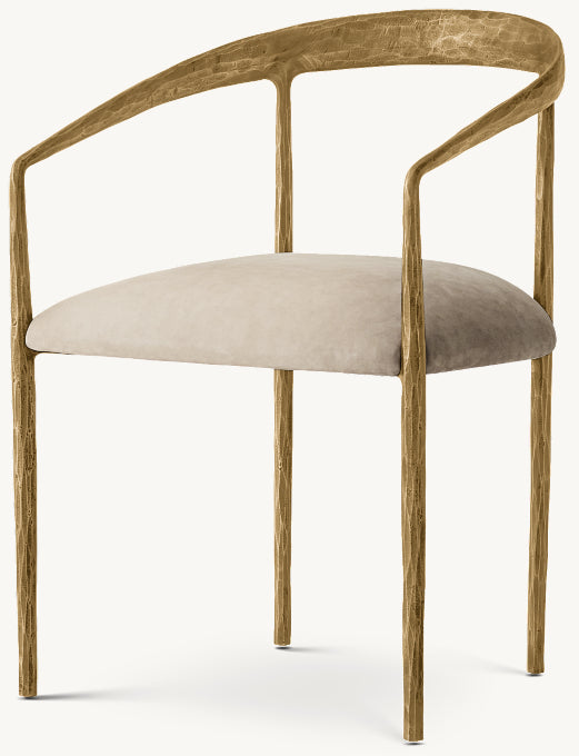 Thaddeus Curved Leather Dining Armchair