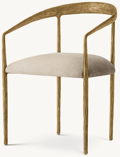 Thaddeus Curved Leather Dining Armchair