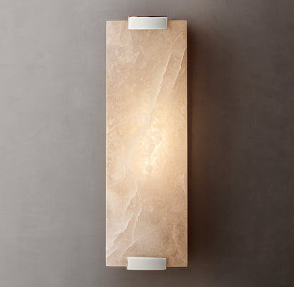 Hand-Carved Alabaster Grand Sconce