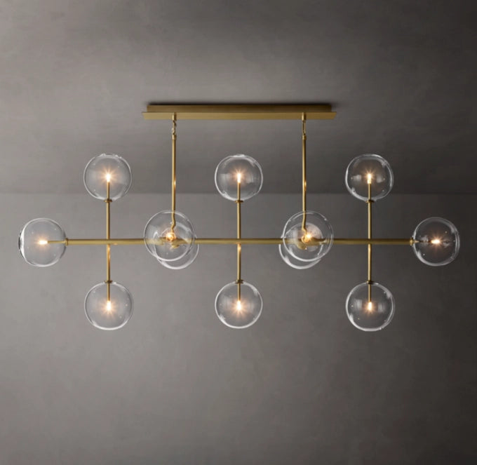 Glass Globe Mobile Linear Chandelier