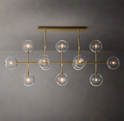 Glass Globe Mobile Linear Chandelier